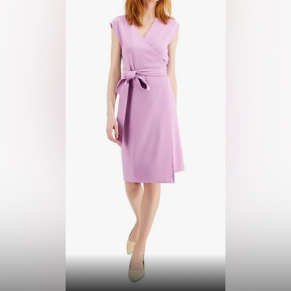 ALFANI Cap-sleeve Lavender Wrap Dress 🌴 - Picture 1 of 10